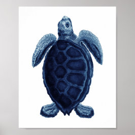 Das blaue Meer Schildkröten Beach Badezimmer Poster