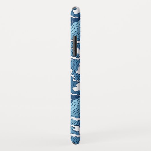 Das Blaue Muster der großen Welle Case-Mate iPhone Hülle (Hinten/Rechts)