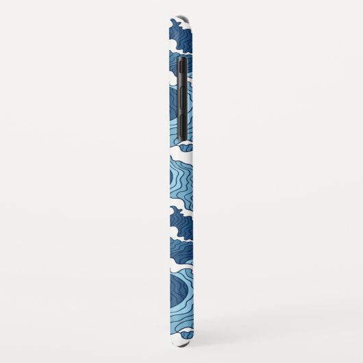Das Blaue Muster der großen Welle Case-Mate iPhone Hülle (Hinten/Links)