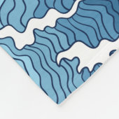 Das Blaue Muster der großen Welle Fleecedecke (Ecke)