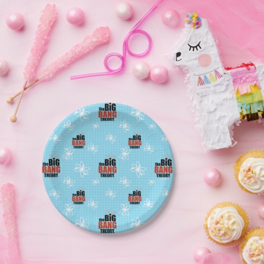 Das blaue Muster der Urknall-Theorie Pappteller (Party)