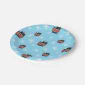 Das blaue Muster der Urknall-Theorie Pappteller (Schrägansicht)