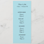 Das blaue Orchideen-Hochzeits-Menü Menükarte (Rückseite)