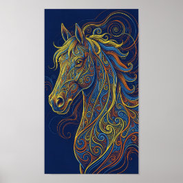 Das blaue Pferd Poster