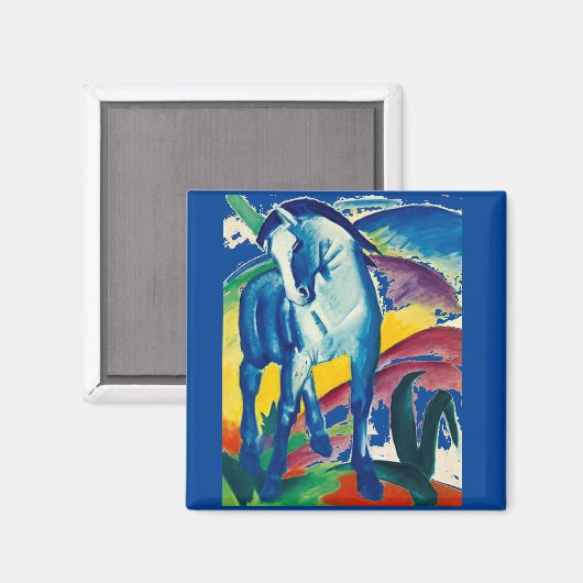 Das Blaue Pferd von Franz Marc Magnet (Vorderseite/Rückseite)