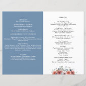 Das blaue Quinceanera-Programm mit Blütenblättern (Rückseite)