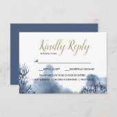 Das blaue Riff | Hochzeitsrabatt mit Essenswahl RSVP Karte (Vorne/Hinten)