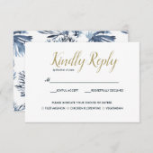 Das blaue Riff | Hochzeitsrabatt mit Essenswahl RSVP Karte (Vorne/Hinten)
