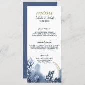 Das blaue Riff | Nautical Wedding Menu Menükarte (Vorne/Hinten)
