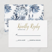 Das blaue Riff | Nautical Wedding RSVP Karte (Vorne/Hinten)