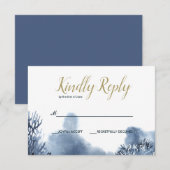 Das blaue Riff | Nautical Wedding RSVP Karte (Vorne/Hinten)