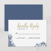 Das blaue Riff | Nautical Wedding RSVP Karte (Vorne/Hinten)