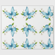 Das blaue Schmetterlings-Geschenkpapier