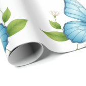 Das blaue Schmetterlings-Geschenkpapier Geschenkpapier (Rolleneckpunkt)