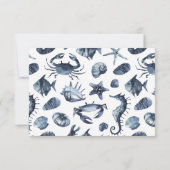 Das blaue Seepferd | Hochzeitsempfang Einladung (Rückseite)