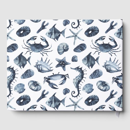 Das blaue Seepferd | Nationale Hochzeit der Meere Gästebuch (Rückseite)