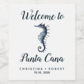 Das blaue Seepferd | Nationale Hochzeit der Meere Weinetikett (Einzelnes Label)