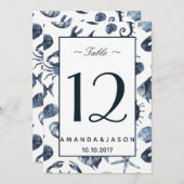 Das blaue Seepferd | Nautical Wedding Table card Einladung (Vorne/Hinten)