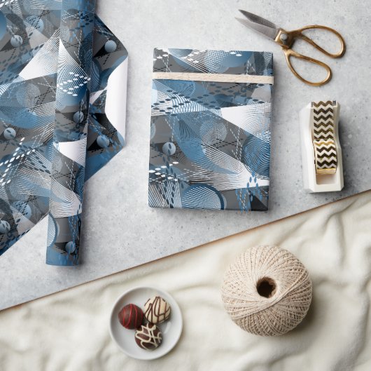 Das Blaue und das Graue. Abstraktion. Geschenkpapier (Kunsthandwerk)