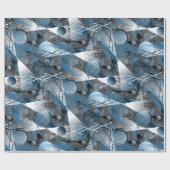 Das Blaue und das Graue. Abstraktion. Geschenkpapier (Flach)