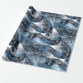 Das Blaue und das Graue. Abstraktion. Geschenkpapier (Ungerollt)