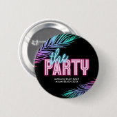 Das blaue und rosa tropische Bach Button (Vorne & Hinten)