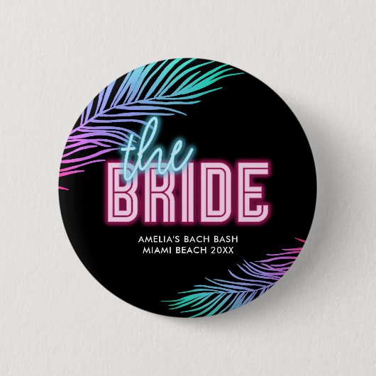 Das blaue und rosa tropische Bach Button (Vorderseite)