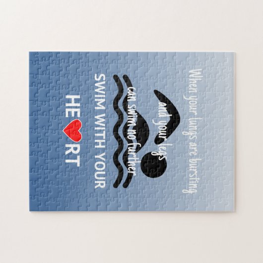 Das blaue Zitat zum Thema Schwimmsport Puzzle (Horizontal)