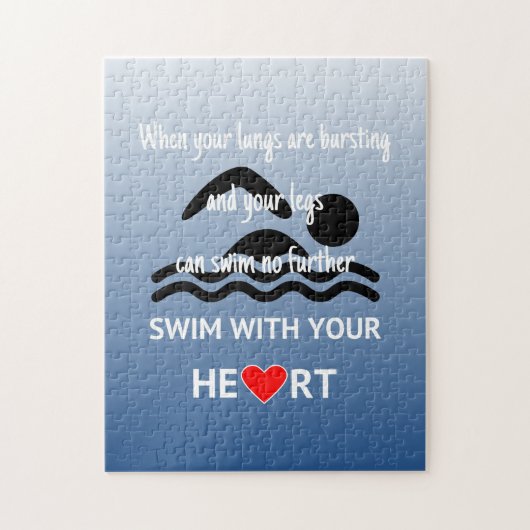 Das blaue Zitat zum Thema Schwimmsport Puzzle (Vertikal)