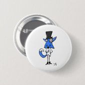 Das blauer Fox-Abzeichen Button (Vorne & Hinten)