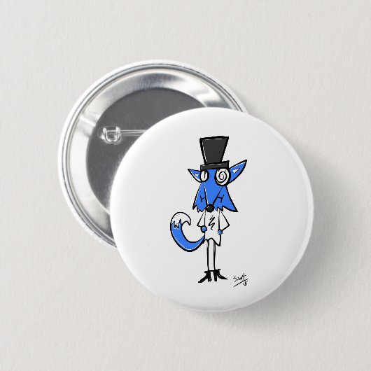 Das blauer Fox-Abzeichen Button (Vorne & Hinten)