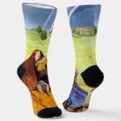 Das blinde Mädchen von John Everett Millais Socken (Gewinkelt)