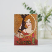 DAS BLINDE PIG™-Vintage Artwork Postkarte (Stehend Vorderseite)