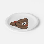 Das Blinzeln kacken Emoji Pappteller (Schrägansicht)