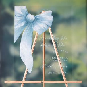 Das Blue Bow Brautparty Begrüßungszeichen Acrylschild