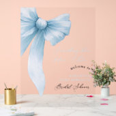 Das Blue Bow Brautparty Begrüßungszeichen Acrylschild (Hochzeit)