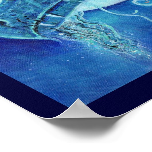 Das Blue Dragon Poster von Renee Lavoie (Ecke)