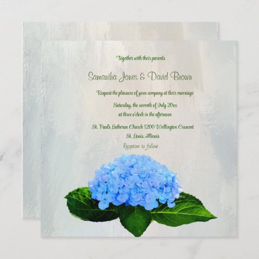 Das Blue Hydrangea Custom Wedding Einladung (Vorne/Hinten)