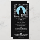 Das "Blue Moon", das "Halloween-Party Menu" Menükarte (Vorne/Hinten)