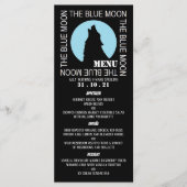 Das "Blue Moon", das "Halloween-Party Menu" Menükarte (Vorderseite)