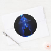 Das Blues-Gitarrenbild zum Round Stiker Runder Aufkleber (Umschlag)