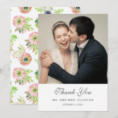 Das Blumen Aquarell u. die Succulents | danken Dankeskarte (Vorne/Hinten)