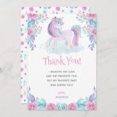 Das Blumen Einhorn danken Ihnen zu kardieren Dankeskarte (Vorne/Hinten)