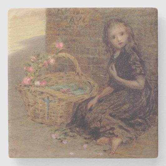Das Blumen-Mädchen, 1872 (Öl auf Leinwand) Steinuntersetzer (Vorderseite)