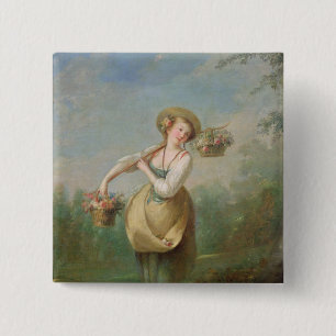 Das Blumen-Mädchen Button