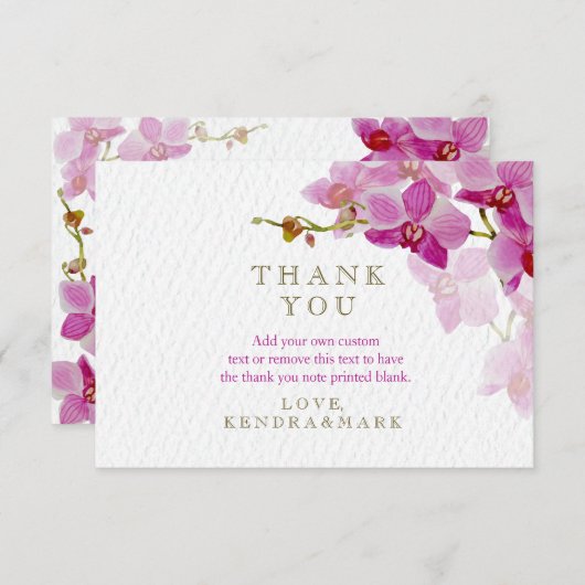 Das Blumen Orchideen-Paradies danken Ihnen Karten (Vorne/Hinten)