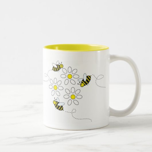 Das Blumen-Summen Zweifarbige Tasse (Rechts)
