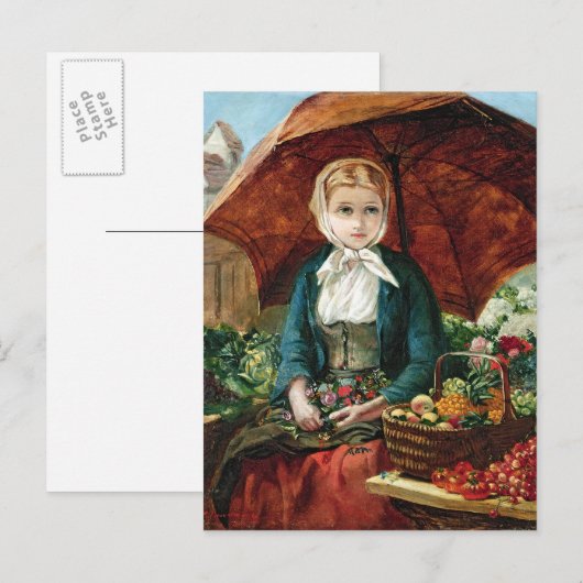 Das Blumenmädchen Postkarte (Vorne/Hinten)