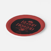 Das Blut des Drachen spielt dick Pappteller (Schrägansicht)