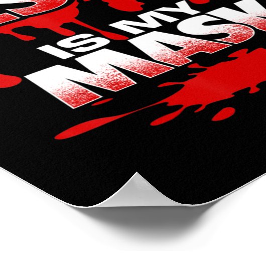 Das Blut Jesu ist mein Maske T-ShirtBold Designbl Poster (Ecke)